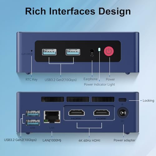 Beelink Mini S13 Mini PC, 13th Intel Twin Lake-N150 (up to |6GHz), 16GB DDR4, 500GB M.2 SSD, 4K Dual Display Support for